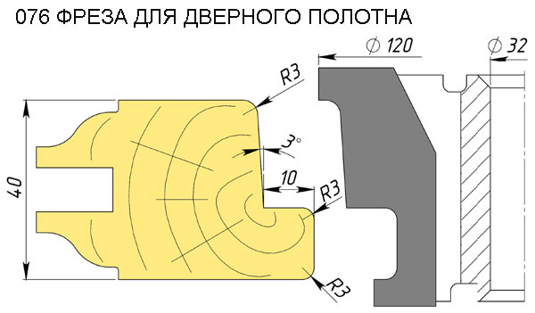 Фреза для дверного полотна 076