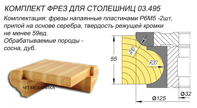 03.495 Комплект фрез для столешницы.