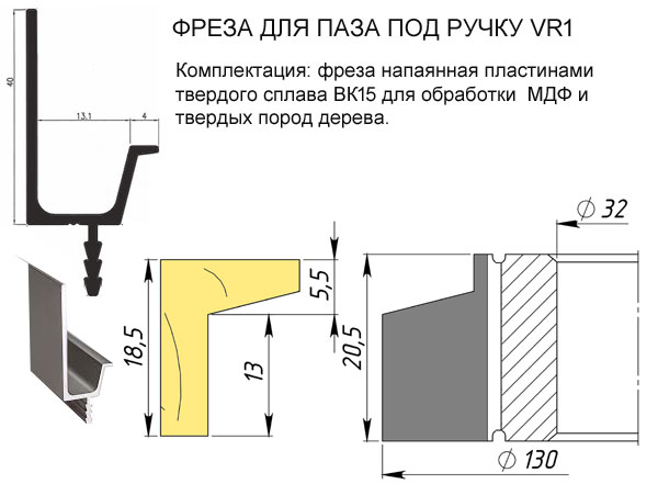 Фреза для профиля ручек VR1