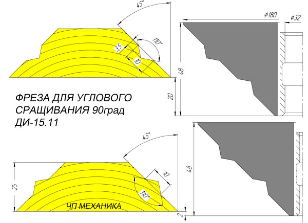 15.11 Фреза для углового сращивания.